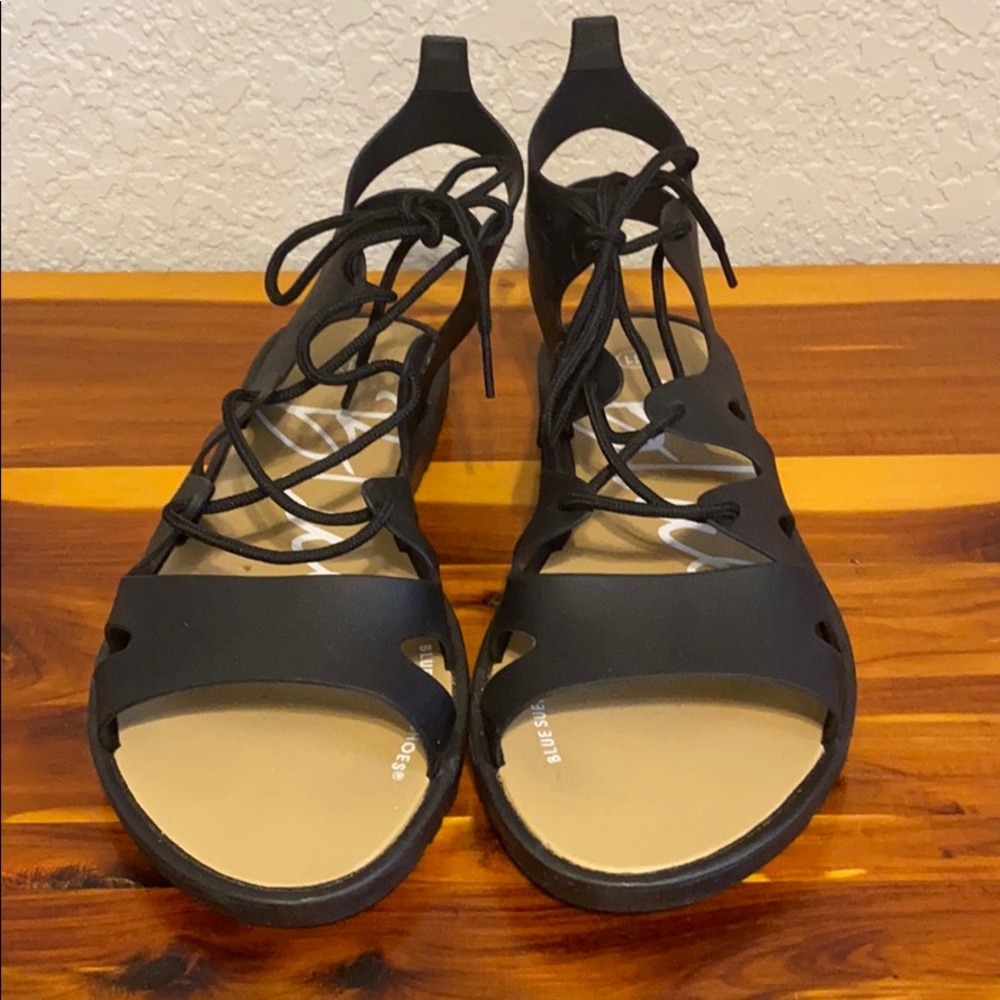Blue Suede Sandals